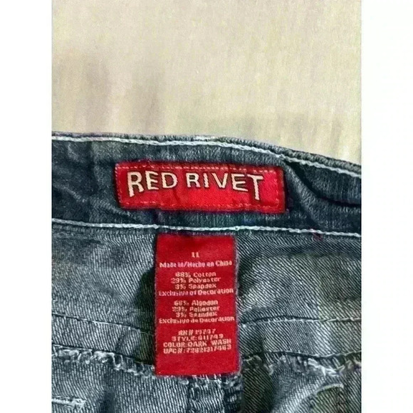 Red Rivet Women's Bootcut Jeans Size 11 Heavy Stitch Blue Denim 32x30 - Picture 5 of 8